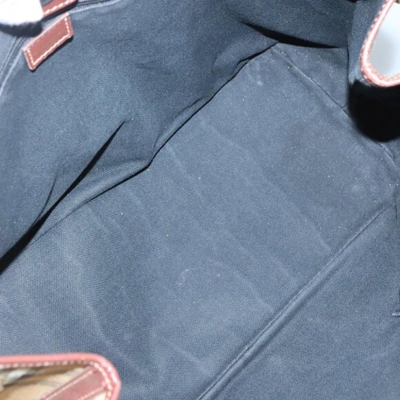 BURBERRY Nova Check Tote Bag PVC Beige Gold Auth - Picture 6 of 14